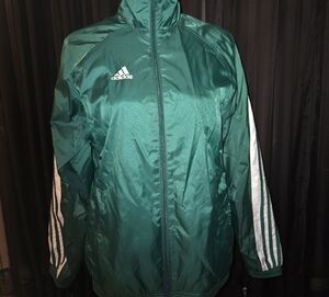 Adidas Emerald Green Windbreaker with White Accents